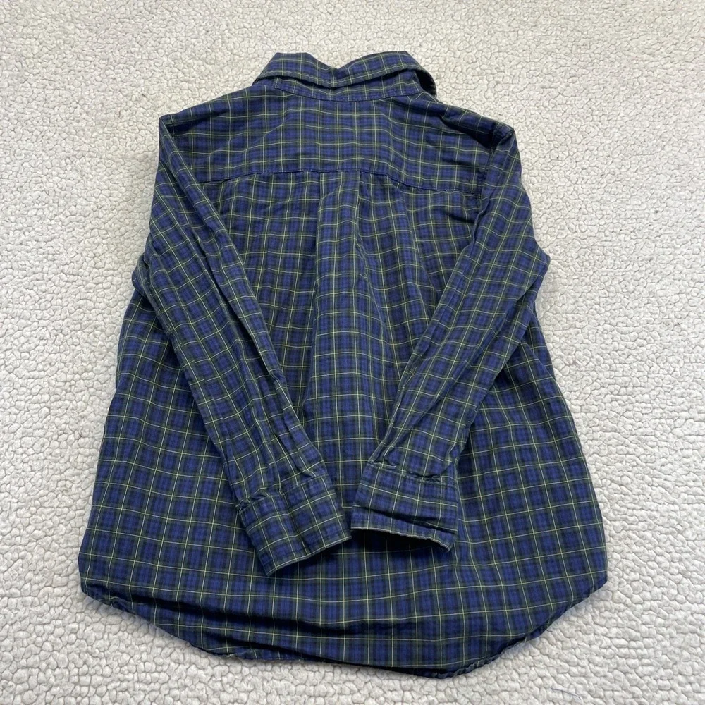 Ralph Lauren Button Down Boys 4/4T Blue Green Plaid Pony Logo Long Sleeve Shirt